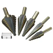 5pcs Titanium Steel Cone HSS Step Drill Bits Set Hole Cutter