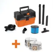 RIDGID Vacuum 4.5-Gal 5.0-Peak Fine Dust Filter Expandable Hose Two Dust Bags