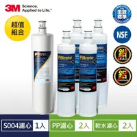 在飛比找momo購物網優惠-【3M】S004淨水器濾心+PP濾心2入+樹脂濾心2入(3U