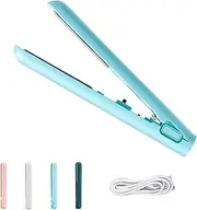 Mini Dual-Purpose Curling Iron, New 2-In-1 Mini Curling Wand & Flat Iron Hair Straightener, Small Curlings Irons For Short Hair And All Hairs Types, Usb Rechargeable (Blue)