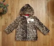 NEW Urban Republic Little Girl Faux-fur Plush Mink Leopard Print Coat (sz 4-6X)