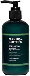 Manuka Biotic - Natural Body Lotion formula for Dry, Itchy, Cracked, Inflamed Skin. Infused with Antibacterial, Anti-Inflammatory, Anti-Fungal Manuka Oil. Soothing and Moisturising Baby & Adults Irritated Skin (250 ml)
