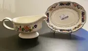 Mikasa Mikanti Heritage F2008 Gravy Boat And Underliner Plate