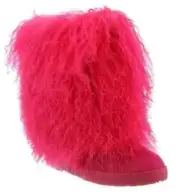 Bearpaw Boetis II Pink Curly Lamb Fur Sheepskin Lined Mongolian Sherpa Boots 8