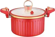 Qianly Micro Pressure Pot Stewing Boiling Pot 8L Kitchen Cookware Heat Resistant Stew Pot Non Stick Soup Pot for Rice Chicken Pasta