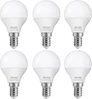 DiCUNO E14 Bulb, 5W Small Edison Screw Bulbs, 550LM, 50W Equivalent, Daylight White 5000K, CRI90, SES LED Light Globe for Home, Pack of 6