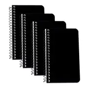 4 Pack Pocket Notebooks Small Spiral Notebook Mini A7 Notepads 3 X 5 Inch Black