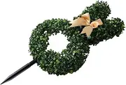 Ciieeo Easter Themed Rabbit Topiary Artificial Plant Lifelike Topiary Tree with Bow for Home Garden