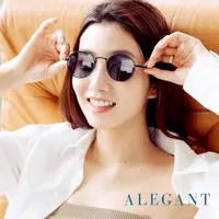 在飛比找森森購物網優惠-【ALEGANT】歐美度假風烏木黑圓框造型墨鏡│UV400太