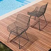 Furb 2PC Outdoor Dining Chairs Set, Modern Kitchen Dining Room Chairs, Metal Robust Construction 150kg Capacity for Home Garden Patio