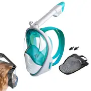 Snorkel Mask with Top Breathing System Foldable Full Face Snorkel Mask with Camera Mount-Green