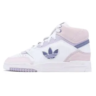 【adidas 愛迪達】休閒鞋 Drop Step XL W 女鞋 粉紅 藍莓紫 麂皮 高筒 三葉草 愛迪達(FZ5722)