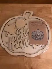 crescent buildable wood wall art New. Pumpkin. Give thanks
