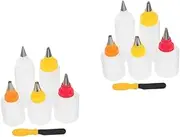 Cabilock 2sets Cookie Icing Bottles Set Cake Decorating Kit Nozzles Household Baking Accessories 6pcs*2
