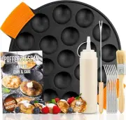 Cast Iron Poffertjes Pan - Poffertjes Maker - 19 Mini Pancakes - Pancake Pan - E