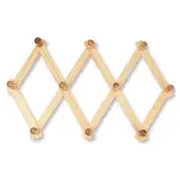 Natural Wooden Expandable 10 Peg Coat Hooks Key Holder Hat Closet Hook Fold