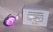 Oleg Cassini Lavender Fat Fish Paperweight, New Gift Idea