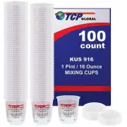 (Full Case of 100 each - Pint (16oz) PAINT MIXING CUPS) Cups have calibrated ...