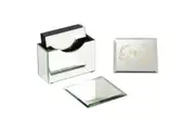 6pc Ashdene Elegant Bee Silver Mirrored Cup Mug Round Table Coasters Set
