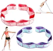 Elastic Yoga Band, Elastic Sports Band, Exercise Bands Latin Exercise Band, Adjustable with Multiple Buckles for Adults, Fitness, Pilates, Dance, Gymnastics, 2 Pieces