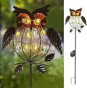 TAKE ME Owl Garden Solar Lights Outdoor, Solar Powered Stake Lights Mothers Day Garden Gifts Mom Wife Grandma - Metal OWL LED Decorative Garden Lights for Walkway,Pathway,Yard,Lawn (Bronze)