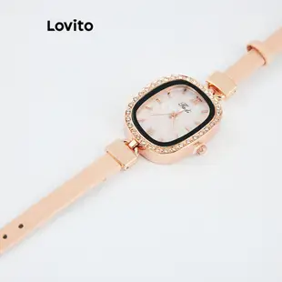 Lovito 女士休閒純水鑽石英手錶 L72AD104