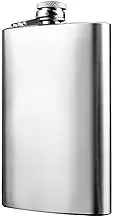 Stainless Steel 8-18oz Hip Liquor Whiskey Alcohol Flask Cap Pocket Wine Bottle (18oz(500ml))
