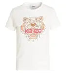 【KENZO】經典虎頭LOGO 白色 純棉 圓領 短袖 T-SHIRT(FC62TS8464YM01B)