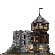 MOC-76512 Medieval Fortress Medieval Castle's Keep Outpost Model 7126 Pieces