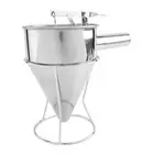 1X(Stainless Steel Funnel Dispenser with Rack Cupcake Pancake Batter Maker9705