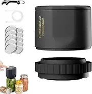 Everjar - Mason Jar Vacuum 2 In 1 Design Electric Mason Jar Vacuum Sealing Kit,Electric Mason Jar Vacuum Sealer Kit With Led Screen, Mason Jar Sealer For Food Storage (Black)