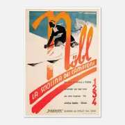 Galrie Nobl School of Champions Italy Vintage Ski Poster - Stylish Home Decor, Poster Only, A1 60 x 84cm (23 x 33inch)