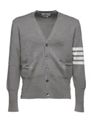 Thom Browne 4-Bar Cardigan 1,2,3,4,5 light gray