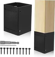 CANIGHT Versatile Post Base Protector Kit Metal Fence Post Protector Adjustable for Wooden Mailboxes Sturdy and Easy to Install