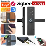 Smart Door Lock Electronic Digital Fingerprint Password Card Key Tuya Zigbee APP