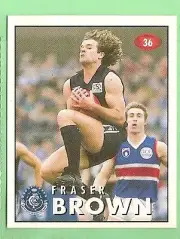 1996 AFL SELECT STICKER #36 FRASER BROWN, CARLTON BLUES