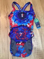 SPEEDO BURST DROP BACK POWERFLEX ECO WOMEN'S SWIMWEAR SIZE 26 RACING CUT NWT