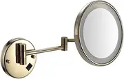 Wall Mounted Lighted Makeup Mirror Magnification, Single-Sided LED Vanity Mirror for Bathroom, 360°Swivel Extendable Shaving Cosmetic MirrorZirconium,Hardwired 5X