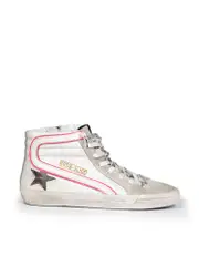 White Slide Suede & Leather Trainers