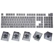 104 Key Blank Backlit Clear Keycap Set OEM for Mechanical Keyboard Layout, Black