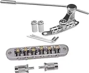 JWQFBC Guitar Roller Saddle, Bridge, Stop Bar, Tailpiece, Tremolo for LP SG Guitar, Silver