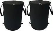 Outdoor Camping Trash Can, Foldable Multifunctional Storage Box, Household Large Capacity Dirty Clothes Basket, Storage Bag(Black 2PCS)