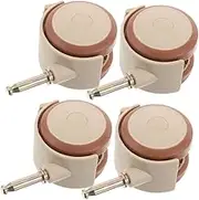 Abaodam 4pcs Rubber Swivel Caster Wheels for Crib Silent Rolling with Brake Universal Fit for Stroller Furniture Walker Office Chair