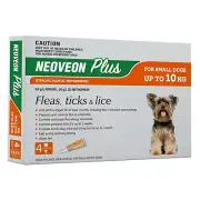 Neoveon Plus for Small Dogs up to 10Kg ORANGE 4Pack - Flea Tick & Lice 1/month