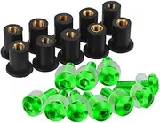Motorcycle Fairing Bolt Kit 5mm 10PCS Windshield Windscreen Deflectors Bolts for Y&amaha for FZ1 for XJR1300 for FZ09 for MT09 for MT-09 for Tracer(Green)