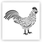 Rooster #1 Chicken Animal Stencil - Choose a Size - Laser-Cut Reusable Plastic