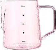 HOLIDYOYO 1Pc Glass Milk Jar Portable Coffee Server with Beak Cup Design Ergonomic Handle for for Parties and Gatherings