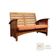 在飛比找momo購物網優惠-【吉迪市柚木家具】柚木造型曲線雙人沙發椅 UNCG-05B(