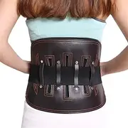 Leather Back Brace Lumbar Support Belt for Lower Back Pain Relief Men Women Adjustable Waist Straps for Sciatica, Spinal Stenosis, Scoliosis Or Herniated Disc(Small)