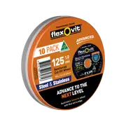 Flexovit 125 x 1.0 x 22.23mm T-41 Reinforced Cut-Off Wheel - 10 Pack